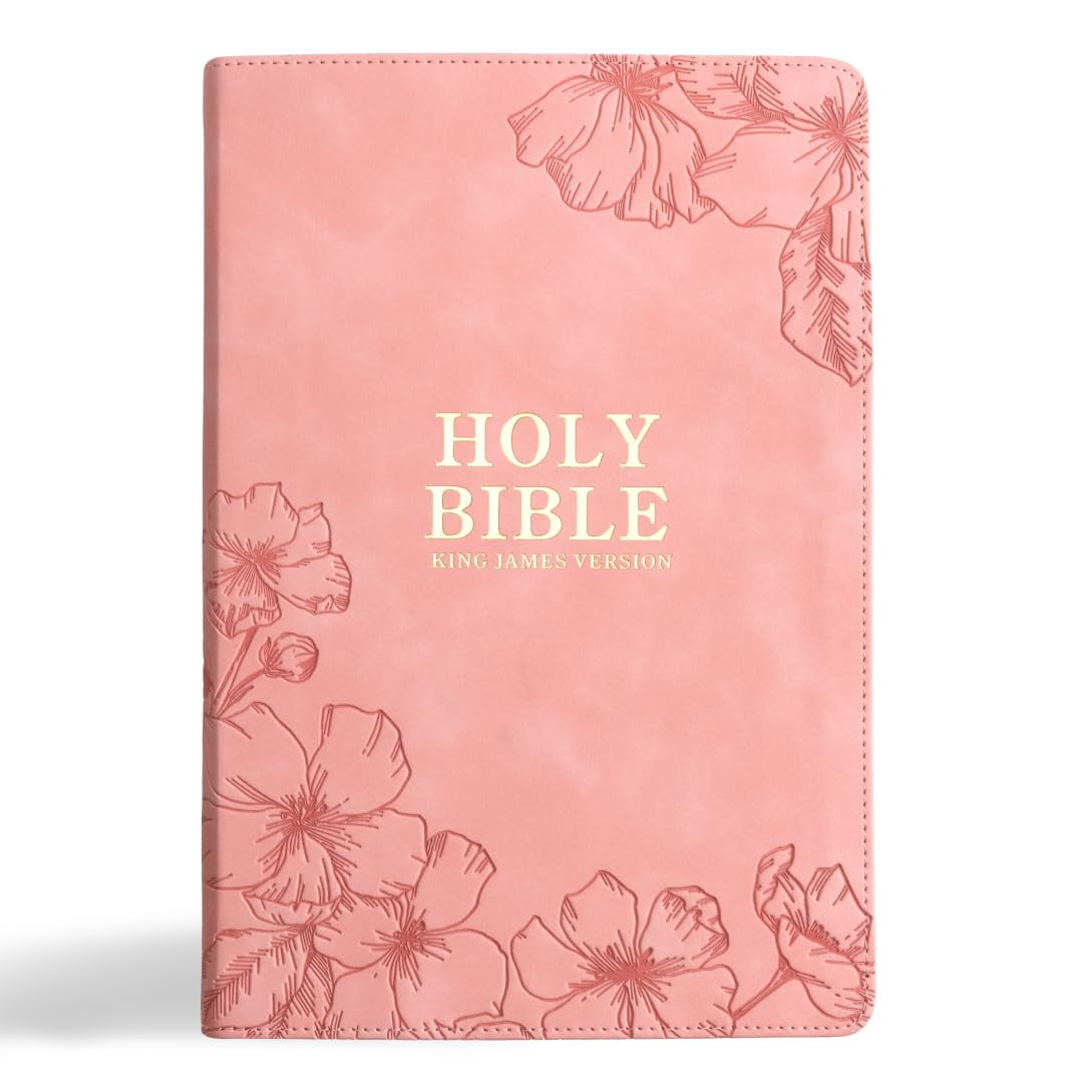 Libro Holman Bibles Kjv Con Estampado Gigante De La Santa Biblia, Color Rosa Suave
