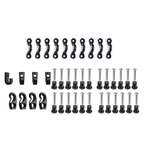 Magideal - Kit De Ojos De Almohadilla De Nailon Para Kayak Con Tornillos De Acero Inoxidable Juego De Aparejo De Cubierta Ganchos J Bucles De Cubierta De Bungee