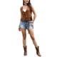thumbnail image 2 of INSPIRE CHIC Chalecos con Flecos para Mujer Estilo Vaquera Sin Mangas Top Chaleco de Flecos de Imitación de Ante XL Marrón, 2 of 6