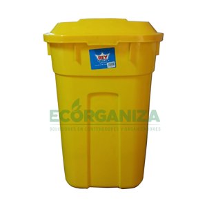 Rey Plast - Contenedor De Basura De 120 Lts Amarillo