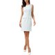 thumbnail image 4 of INSPIRE CHIC Vestido de Tweed sin Mangas para Mujer con Cuello Barco, Trabajo, Oficina, Elegante, Línea A, M Azul Claro, 4 of 6