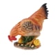 thumbnail image 1 of Gallina de resina artificial Figura de gallina Decoración para el hogar Gallina de forrajeo con pollito, 1 of 5