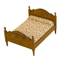 Magideal - 1:12 Cama Doble Europea Modelo Decoración Para Casa De Muñecas Accesorios 1:12 Muebles De Dormitorio En Miniatura Para Decoración De Estudio