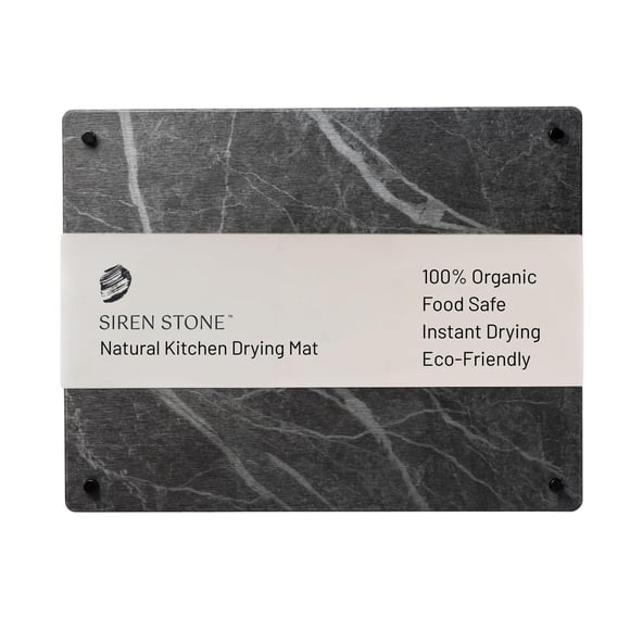 Alfombrilla para secar platos Siren Stone, tierra grande de diatomeas naturales