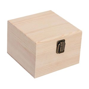 Magideal - Caja Organizadora De Madera Con Cierre Frontal Rústico, Caja Sin Terminar, Caja Portátil Para Guardar Recuerdos, Caja Para El Día De San Valentín, Dec Madera 14X14X10Cm
