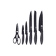 thumbnail image 1 of Set 5 Piezas Cuchillos+tijera Acero Inoxidable Negro Osaka, 1 of 2