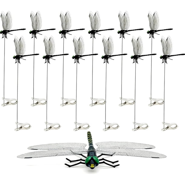 12 clips libélula repelente insectos falsas sombrero ciervo dispositivos ahuyentar moscas