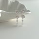 thumbnail image 2 of Pearl CZ Flower Tassel Dangle Earrings for Women, French Style Light Luxury Elegant Jewelry, 2 of 2