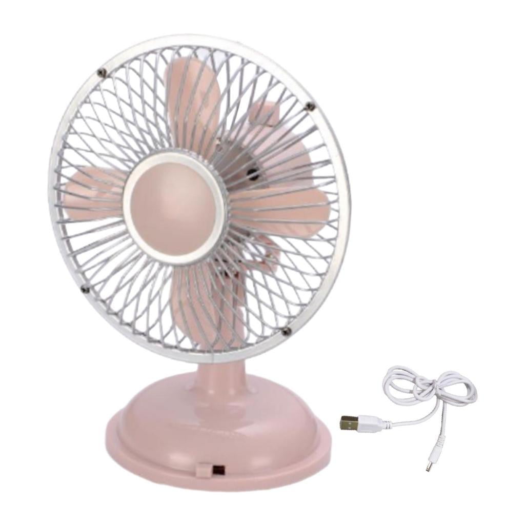 Magideal - Mini Ventilador De Escritorio Ventiladores De Cabeza Móvil 2 Velocidades Interior Silencioso Compacto Pequeño Ventilador De Refrigeración Ventilador P Rosa Claro
