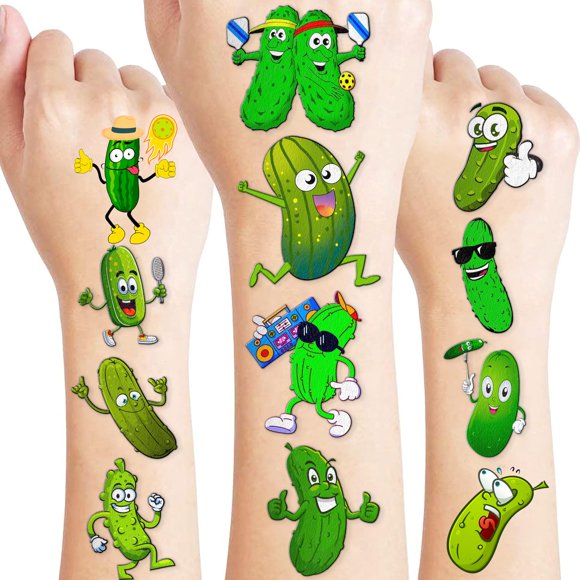 Tatuajes temporales frawharmone 96 uds con diseños de pepino