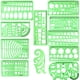 thumbnail image 4 of Get Creative with BetyBedy's 11pcs Clear Green Geometric Drawing Templates and Drafting Stencils Measuring Tools with Zipper Bag - Perfect for Architecture, Office, Studying, Designing and Building, 4 of 4