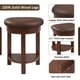 thumbnail image 3 of 4 Piece Bar Table Set with3 PU Upholstered Bar Stools, Breakfast Table with 3 Padded Stools Solid Wood Counter Height Dining Table Set for Living Room, Dining Room. Cherry, 3 of 3