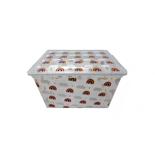 Caja Organizadora Arcoiris Niño 17.5l Kx1046-a Polietileno Transparente Haus