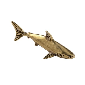 Bothyi - Figura Decorativa De Tiburón De Cobre Realista, Portátil, Pequeña, Para Cafetería, Estudio, Escritorio.