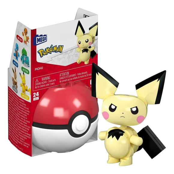 Set de construcción Mega Pokémon Pichu Pokébola con 24 piezas