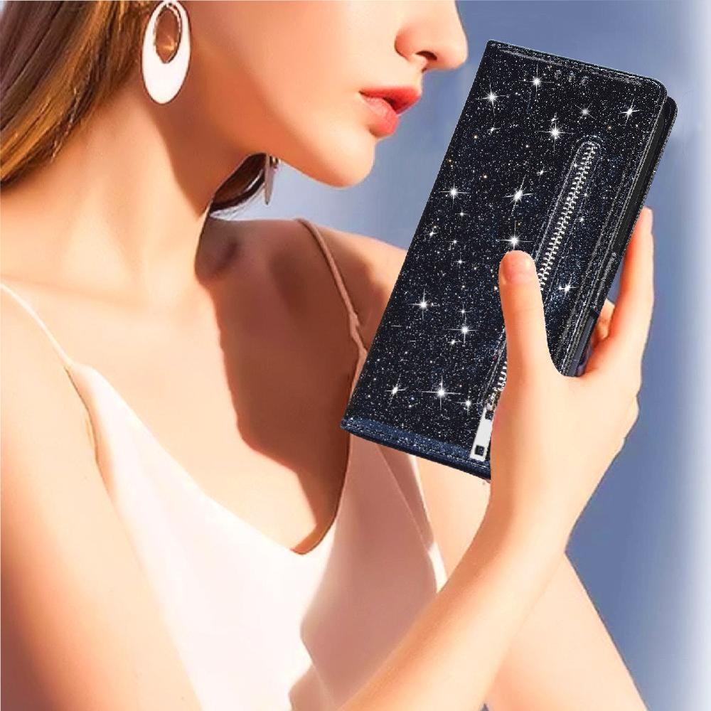 Funda Para Foxdock Elegante Funda Xiaomi Redmi Note 12 4G Glitter Con Cremallera-Ideal Para El Uso Diario