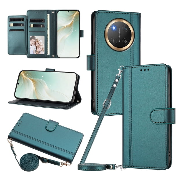 Honor X9C/Magic 7 Lite Funda Billetera con Cierre Magnético, Verde Oscuro
