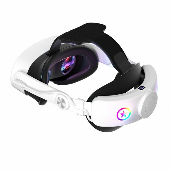 Correa de carga para Meta Quest 3/3S con luz LED parpadeante, carga rápida de 22 W, 10 000 mAh y accesorio VR retráctil con un solo clic