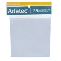 Adetec - Sobres Papel Para Dvd, Cd Pack 25 Unidades