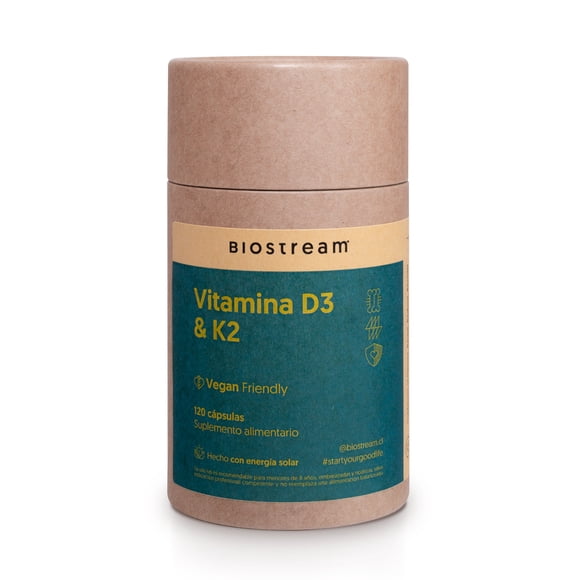 Vitamina D3 & K2 - 120 Cápsulas | Biostream