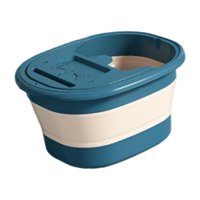 Ioensy - Bañera De Pie Bañera De Pie Plegable Cubo De Baño De Pie Spa Masajeador De Baño Para Acampar Azul