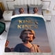 thumbnail image 4 of EL REY DE REYES Conjunto de sábanas temático, trío de piezas, cómodo y amigable con la piel, diseño único, regalo de decoración para el hogar para familiares, amigos y fans,140cm *210cm, 4 of 6
