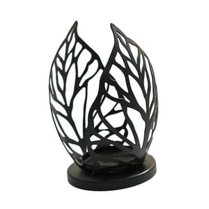 Genérico - Portavelas De Hoja, Decoración De San Valentín, Candelabro, Centro De Mesa Para Decoración De Fiesta, Negro