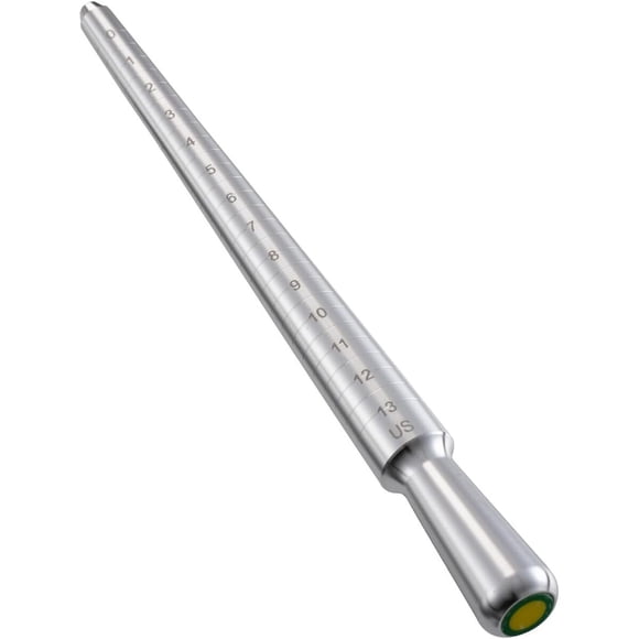 Meowoo Ring Sizer Mandrel, mandril macizo de aluminio para medir anillos