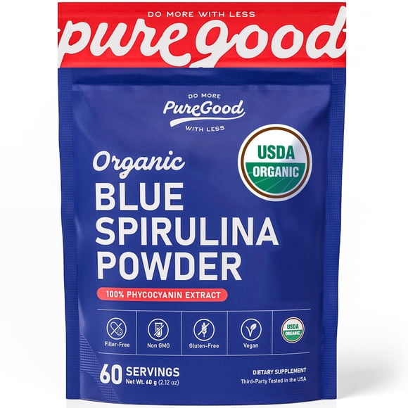 Colorante Alimentario Polvo De Espirulina Azul Orgánica 60 G