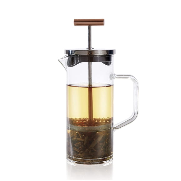 Prensa de té Teabloom 350 ml con asa de cobre y filtro de acero