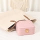 thumbnail image 5 of Caja de joyería cuadrada de cuero PU REGALWOVEN con espejo para mujeres, organizador de joyas de una sola capa con cierre a presión rosa, 5 of 7