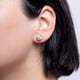 thumbnail image 2 of Aros Mujer Oro Amarillo 18 kts Chaton Circon Blanco, 2 of 3
