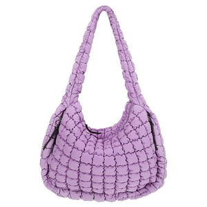 Bolsa Acolchada Juoxeepy, Grande, De Nailon Morado Para Mujer
