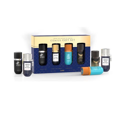 Set de perfume EMPER Genius para hombre (4 piezas): EVENT,OUD MYSTIQUE,HAYATI,VICTORY 0.845 oz EDP Spray
