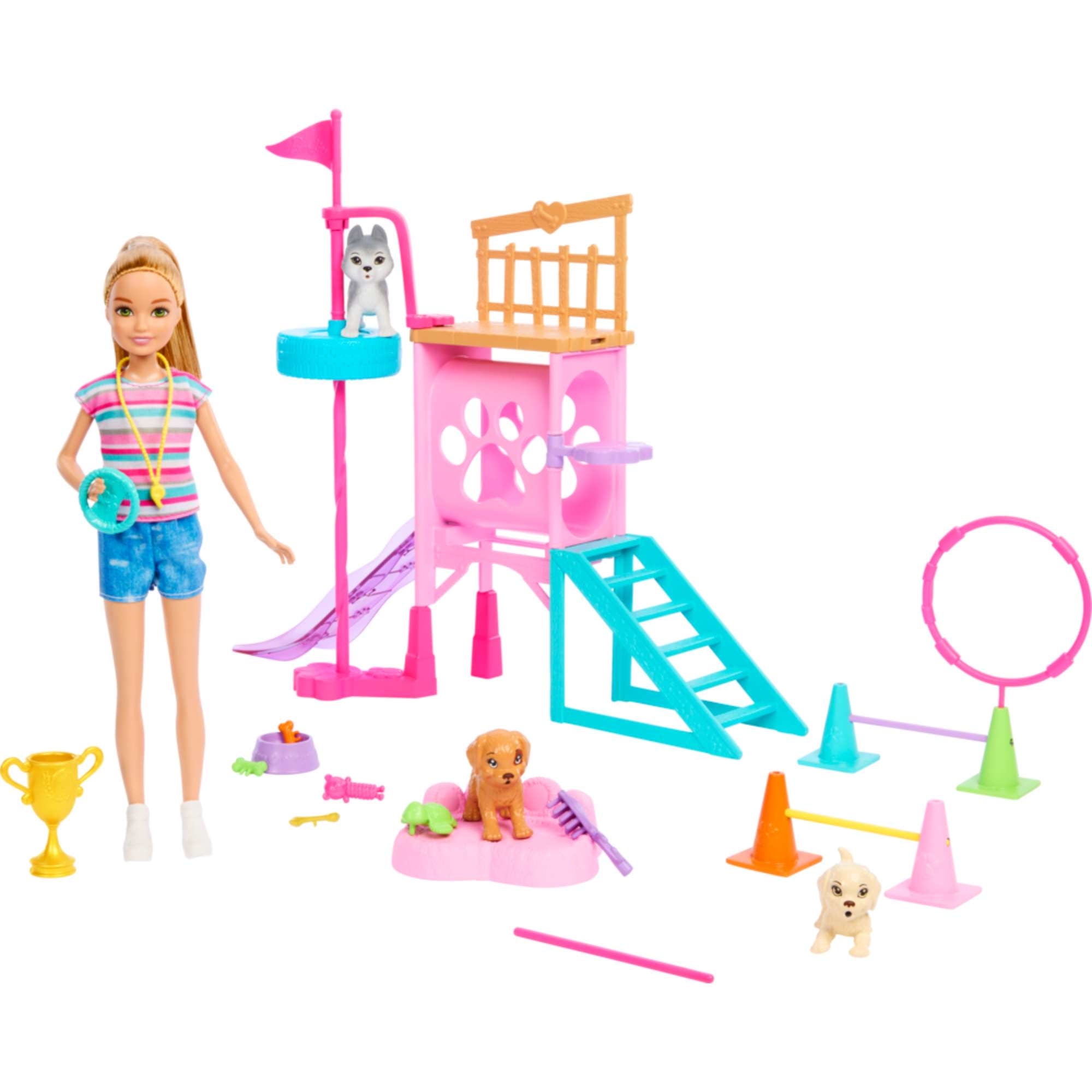 Juegos Didácticos Set Stacie Al Rescate Entrenadora Cachorritos Barbie