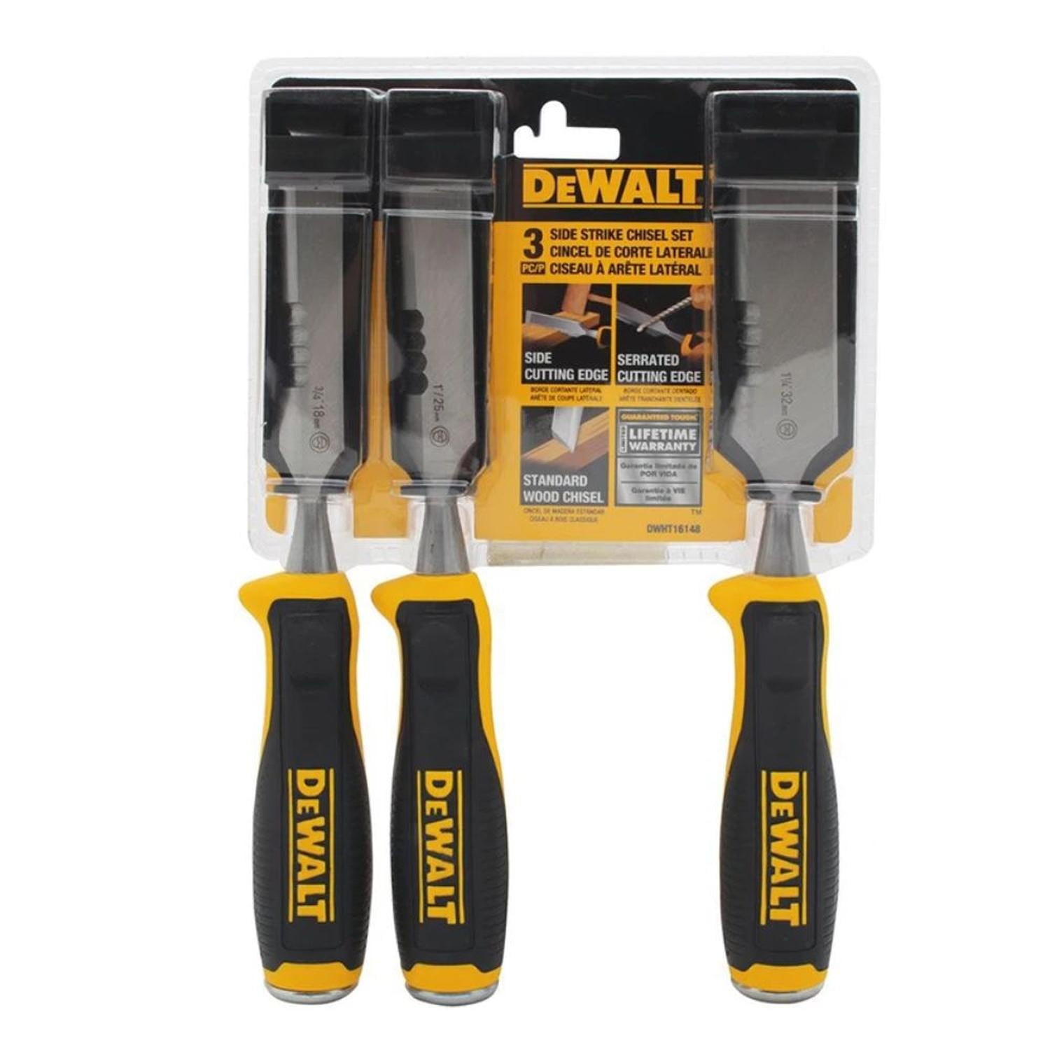 Set 3 Formones Para Madera 18, 25 Y 32mm Dewalt Dwht16148 Amarillo