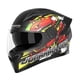 thumbnail image 3 of Casco de motocicleta/casco de bicicleta de calle/cómodo, transpirable, antivaho, ligero, abatible hacia arriba, viseras dobles para adultos Negro con estampado, 3 of 5