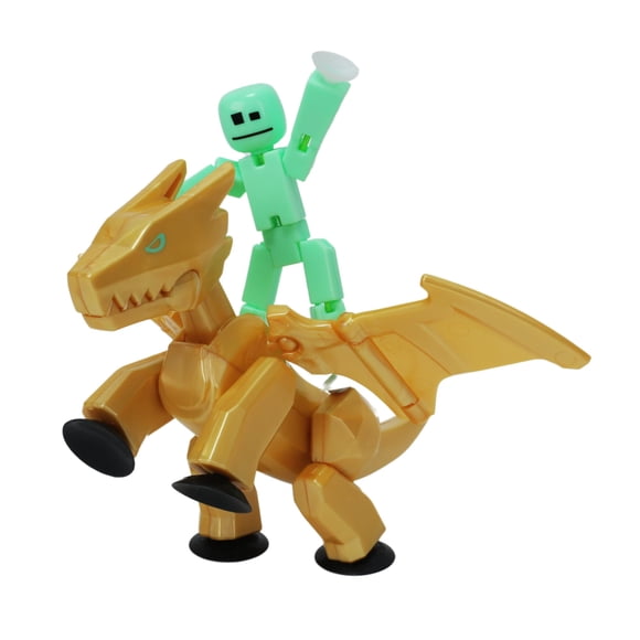 Set de juego Zing StikBot y Mega Monster verde menta y dorado