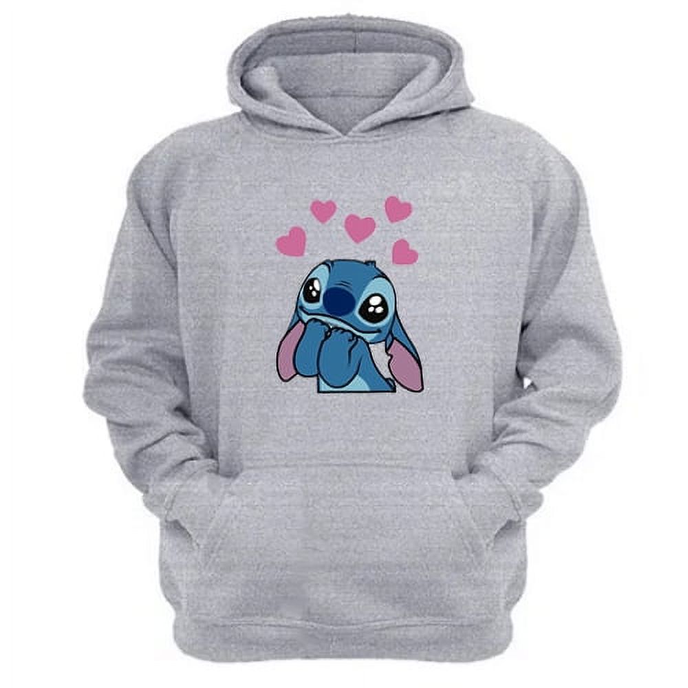 Genérico - Polerón Canguro Extraterrestre Azul Gris Claro Talla L Unisex