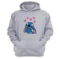 Genérico - Polerón Canguro Extraterrestre Azul Gris Claro Talla L Unisex