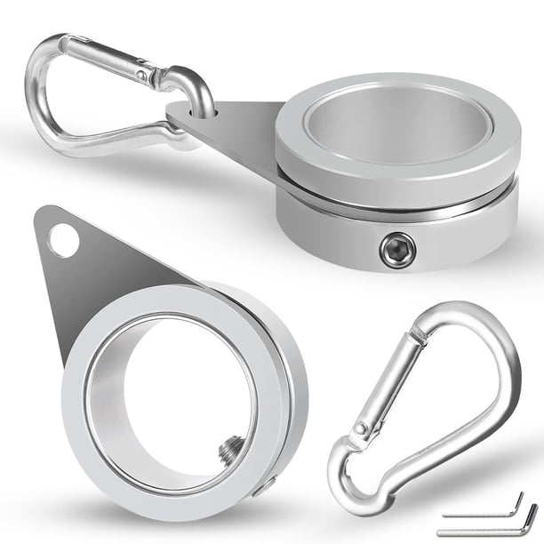 Anillos para mástiles de bandera Anovo de aleación de aluminio que giran 360° (paquete de 2)