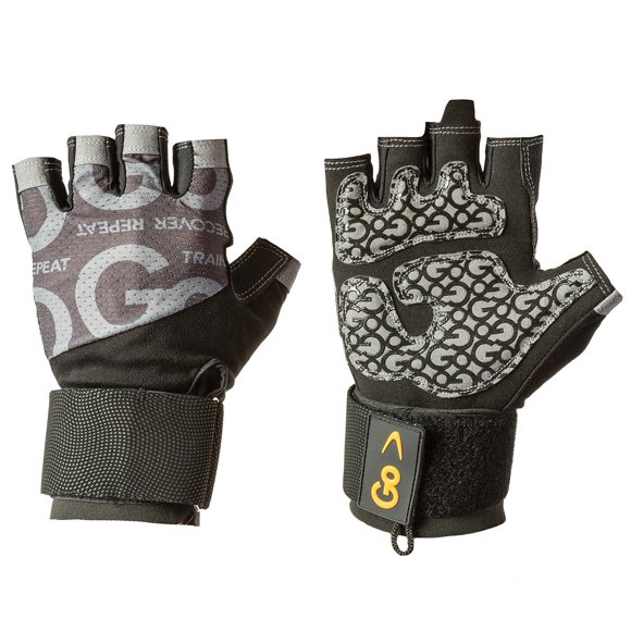 Guantes GoFit Pro grises para entrenamiento con muñequera, talla M para adulto