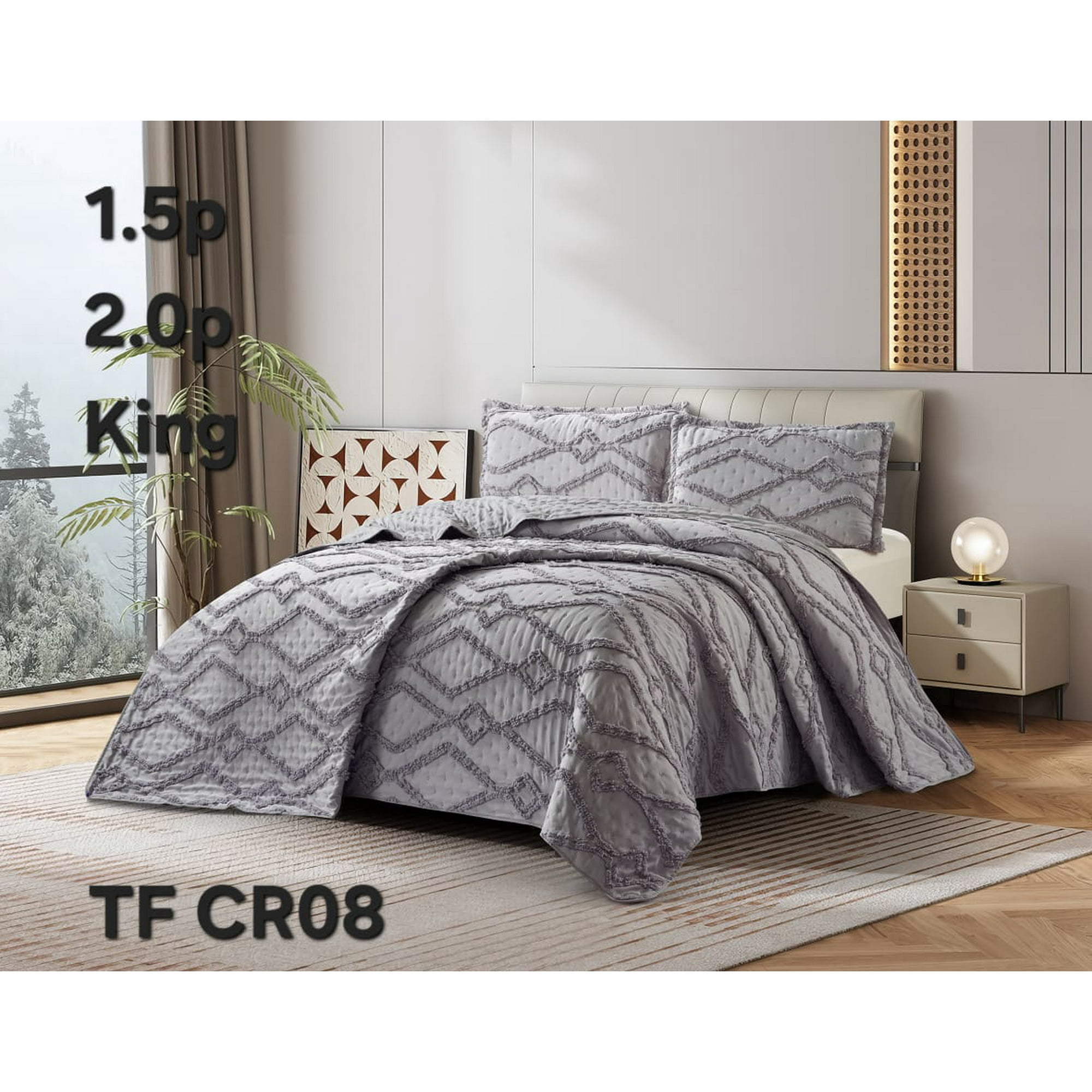 Aladdins Shop - Cobertor De Verano King Plumon Ligero Polialgodón Diseño Gris