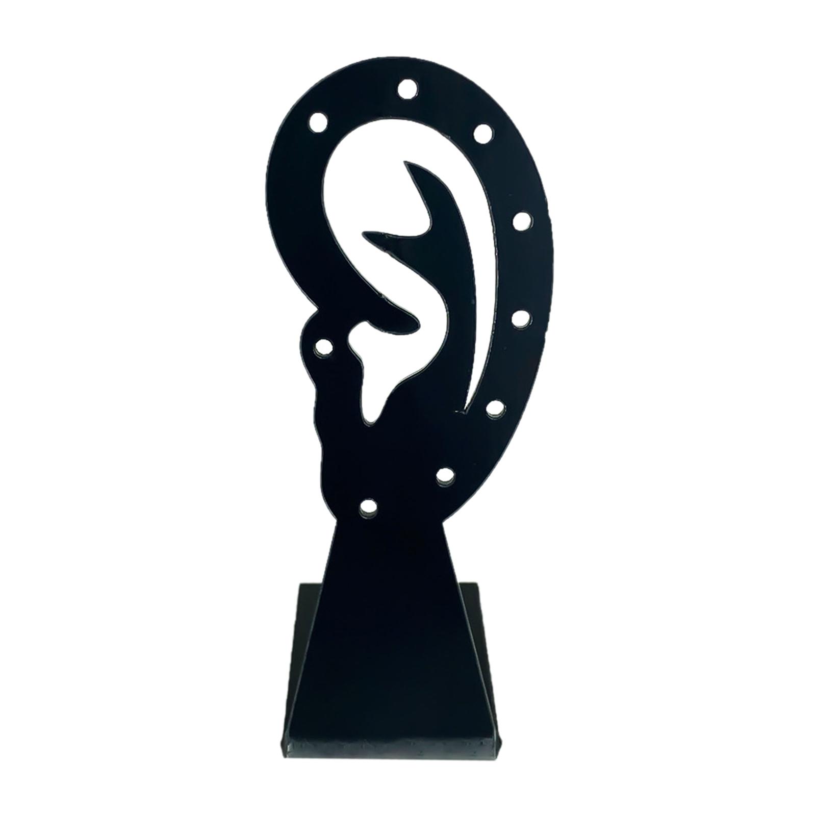 Ioensy - Soporte De Exhibición De Aretes En Forma De Oreja Organizador De Tachuelas De Acrílico Negro