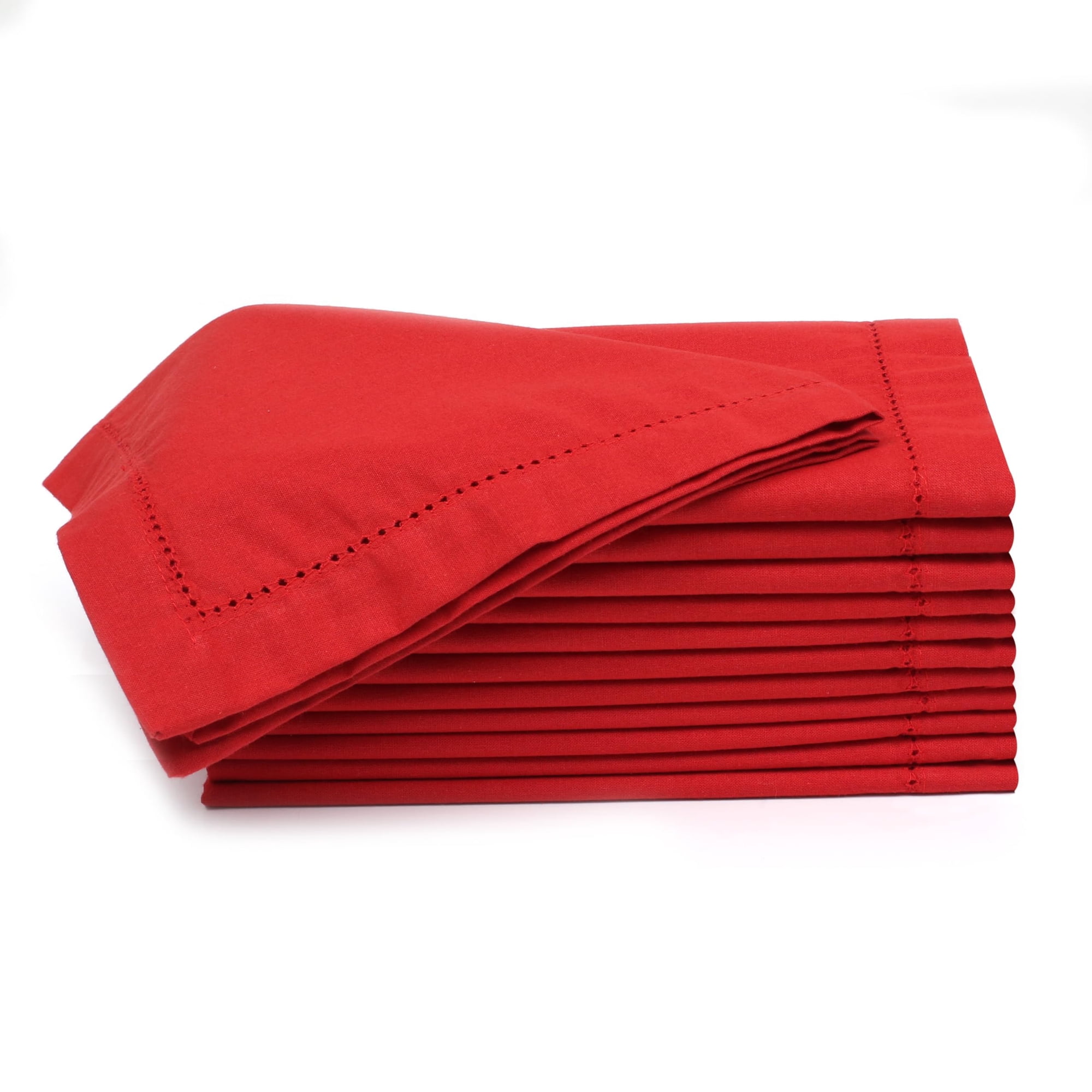 Light & Pro - Juego De 12 Servilletas De Tela Lightnpro, Color Rojo Navideño, 45 X 45 Cm