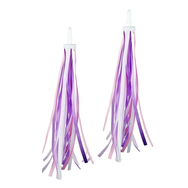 Serpentinas de Bicicleta para Niños, Serpentinas de Manillar de Bicicleta, Empuñaduras de Bicicleta para Niños Y Niñas, Borlas para Decoración de Cicl Rosa