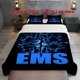 thumbnail image 1 of 3pcs EMS themed printed bedding set featuring a soft duvet cover and two pillowcases, 1 of 5
