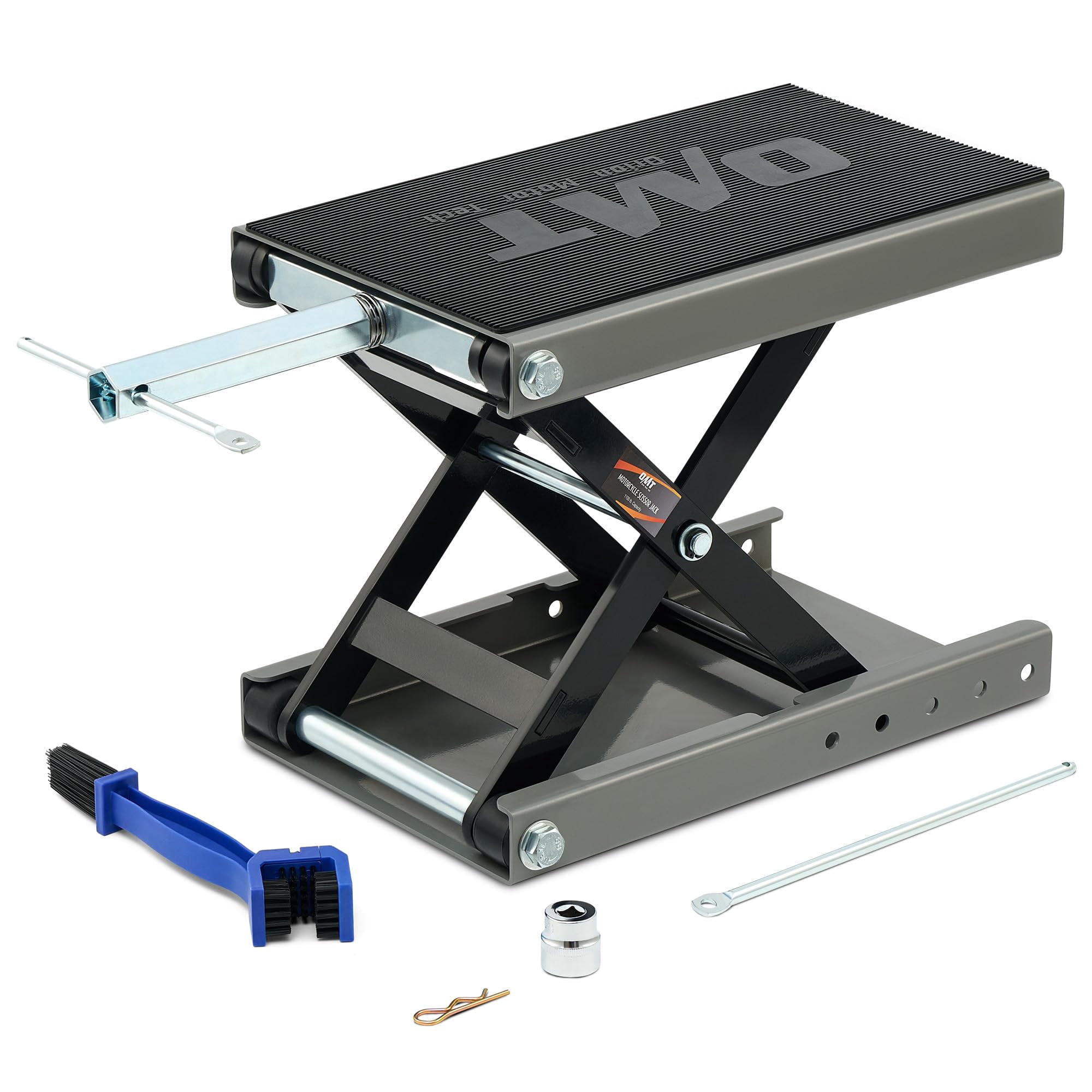 Elevador De Motocicletas Orion Motor Tech, 500 Kg, Scissor Jack, Color Gris