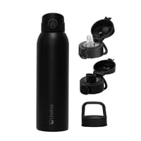 Botella Térmica Agua Acero Inox 3 Tapas Hydrocore 1Lt Lhotse Negro