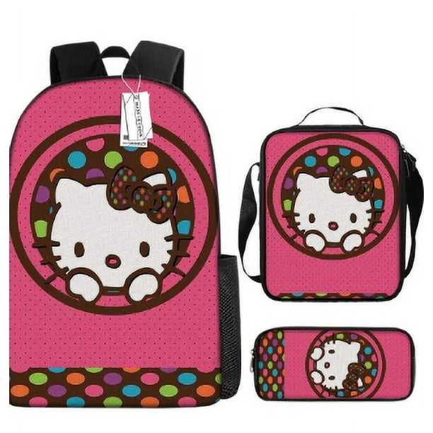 Sanrio Hello Kitty Kuromi 3PC-Set Primary and Middle School Cute Backpack Lunch Pencil Bag Large-capacity Sports Backpack
